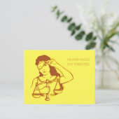 Trotzdem beharrt sie (gelb) postkarte (Stehend Vorderseite)