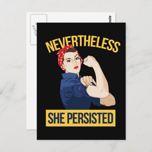 Trotzdem beharrt sie postkarte (Vorne/Hinten)