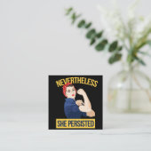 Trotzdem beharrt sie quadratische visitenkarte (Stehend Vorderseite)