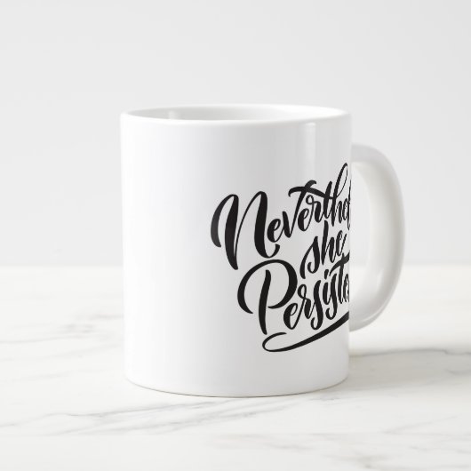 Trotzdem beharrte sie auf doppelseitiger Jumbo-Tas Jumbo-Tasse (Vorderseite Rechts)