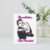 Trotzdem beharrte sie auf Rosie Riveter Postcard Postkarte (Stehend Vorderseite)