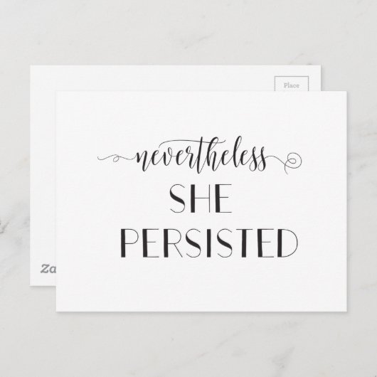 Trotzdem beharrte sie auf Zitat Postkarte (Vorne/Hinten)