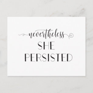 Trotzdem beharrte sie auf Zitat Postkarte