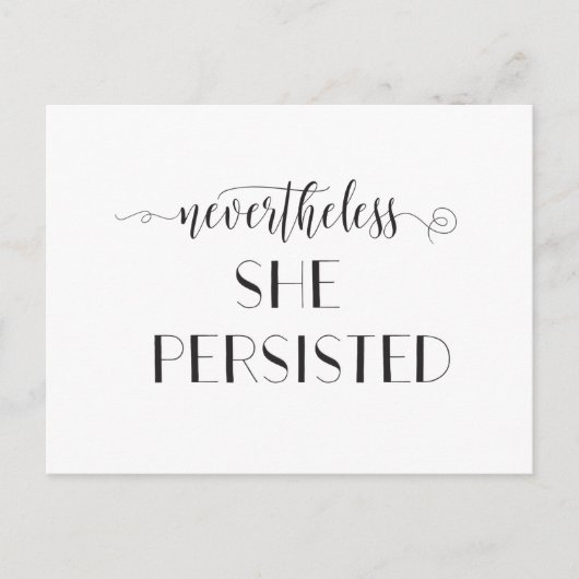 Trotzdem beharrte sie auf Zitat Postkarte (Vorderseite)