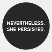 Trotzdem beharrte sie darauf. Aufkleber (Vorderseite)