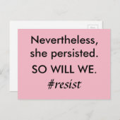 Trotzdem beharrte sie darauf, dass wir Widerstand Postkarte (Vorne/Hinten)