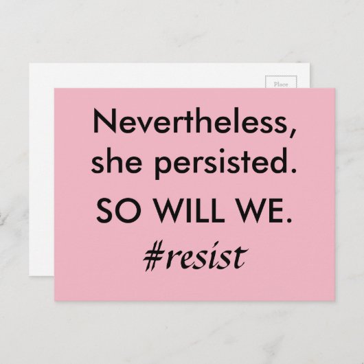Trotzdem beharrte sie darauf, dass wir Widerstand Postkarte (Vorne/Hinten)