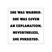 Trotzdem beharrte sie darauf. gummistempel (Prägung)