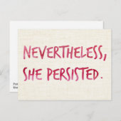 Trotzdem beharrte sie darauf. postkarte (Vorne/Hinten)