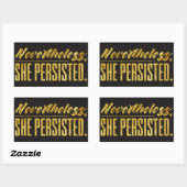 Trotzdem beharrte sie darauf rechteckiger aufkleber (Blatt)