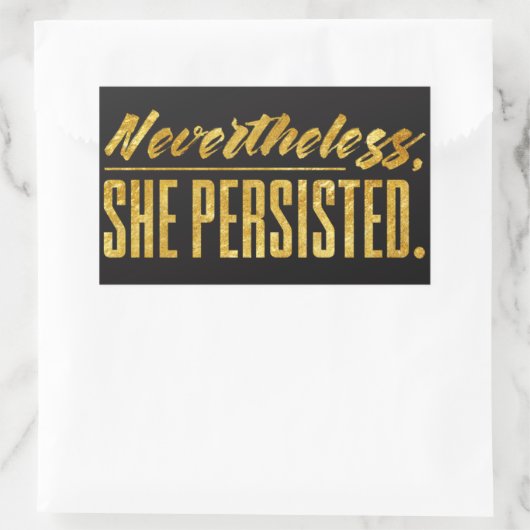 Trotzdem beharrte sie darauf rechteckiger aufkleber (Tasche)