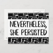 Trotzdem beharrte sie darauf: Schwarz-Weiß-Muster Postkarte (Vorne/Hinten)