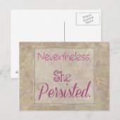 Trotzdem beharrte sie postkarte (Vorne/Hinten)