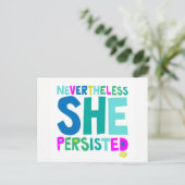 Trotzdem beharrte sie postkarte (Stehend Vorderseite)