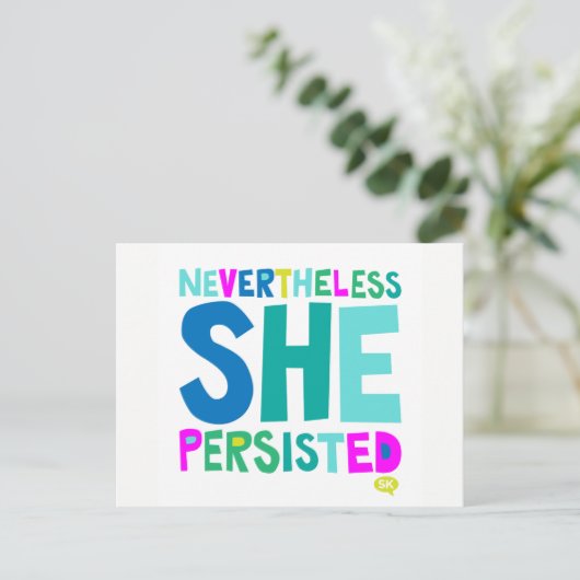 Trotzdem beharrte sie postkarte (Stehend Vorderseite)