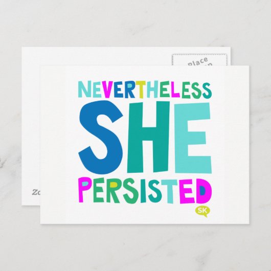 Trotzdem beharrte sie postkarte (Vorne/Hinten)