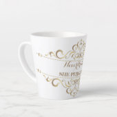 Trotzdem behielt sie die kleine Tasse der Latte (Linke Ecke)