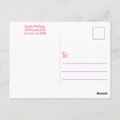 Trotzdem behielt sie Niedliches Blumenrosa Lila Postkarte (Rückseite)