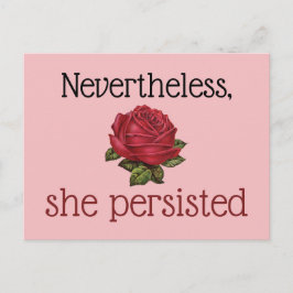 Trotzdem behielt sie Vintage Rote Rose rosa bei Postkarte