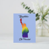 Trotzdem hat sie weiterhin Protest gegen LGBT-Post Postkarte (Stehend Vorderseite)