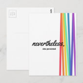 Trotzdem PERSISTIERTE sie mit Regenbogen Postkarte (Vorne/Hinten)