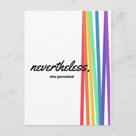 Trotzdem PERSISTIERTE sie mit Regenbogen Postkarte (Vorderseite)