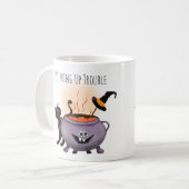 Trouble Black Cat & Hexen Halloween Kaffeetasse (Vorderseite Links)