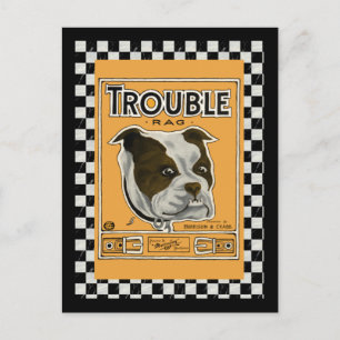 Trouble der Bulldogge Postkarte