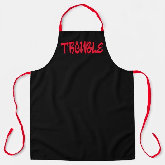TROUBLE | Red Graffiti Apron Schürze (Vorderseite)