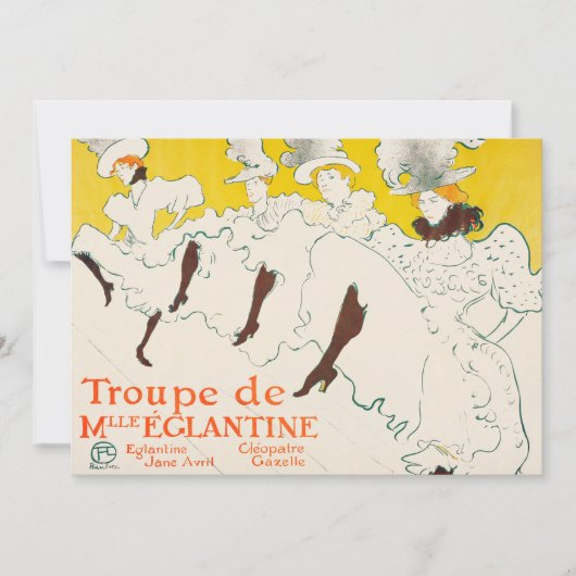 Troupe de Mademoiselle Eglantine, Toulouse Lautrec Einladung (Vorderseite)