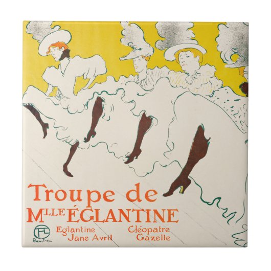 Troupe de Mademoiselle Eglantine, Toulouse Lautrec Fliese (Vorderseite)