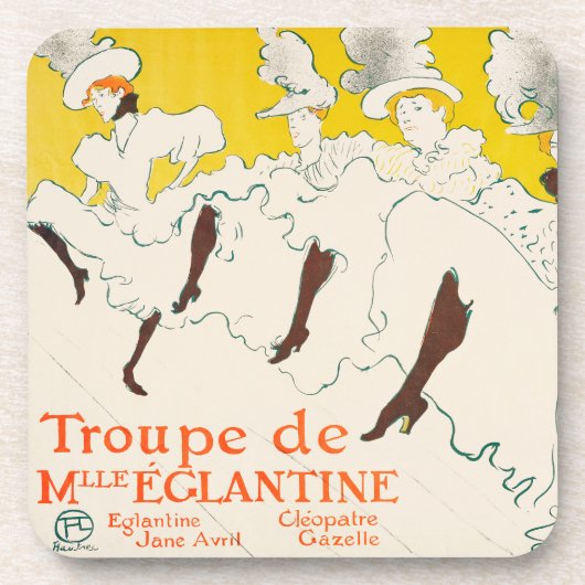 Troupe de Mademoiselle Eglantine, Toulouse Lautrec Getränkeuntersetzer (Vorderseite)