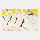 Troupe de Mademoiselle Eglantine, Toulouse Lautrec Rechteckiger Aufkleber (Vorderseite)