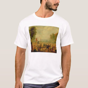 Troupe der Schauspieler darstellend auf einem T-Shirt