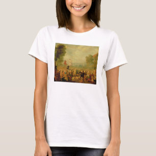 Troupe der Schauspieler darstellend auf einem T-Shirt