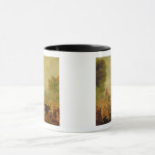 Troupe der Schauspieler darstellend auf einem Tasse (Zentrum)