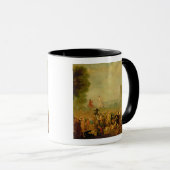 Troupe der Schauspieler darstellend auf einem Tasse (VorderseiteRechts)