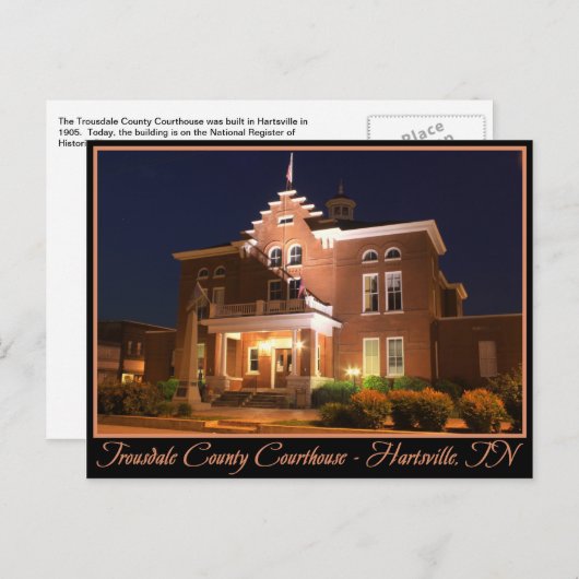 Trousdale Landkreis Courthouse - Hartsville, TN Postkarte (Vorne/Hinten)