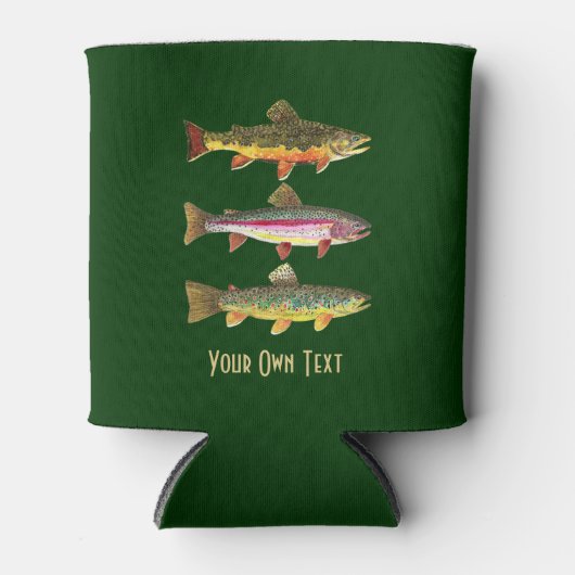 Trout! Bach, Regenbogen, braun - Fischerei - Ichth Dosenkühler (Vorderseite)