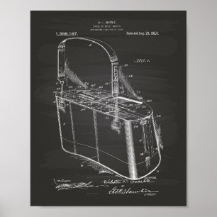 Trout Basket 1921 Patent Art Chalkboard Poster