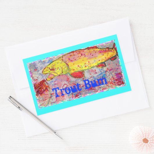 Trout Bum Rechteckiger Aufkleber (Umschlag)