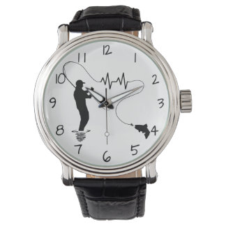 Trout Fischen Herzschlag Armbanduhr