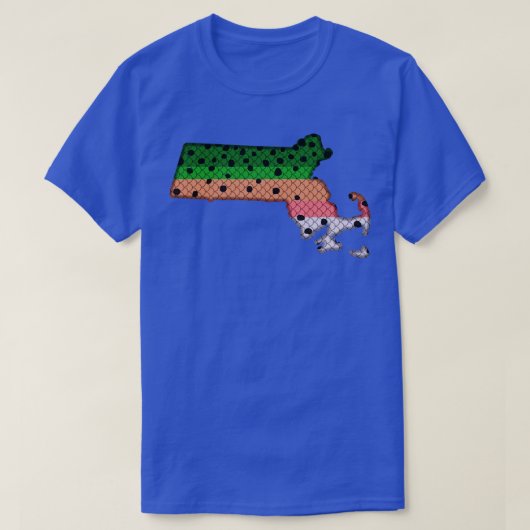 Trout Fischen Regenbogenforelle Muster Massachuset T-Shirt (Design vorne)