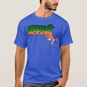 Trout Fischen Regenbogenforelle Muster Massachuset T-Shirt