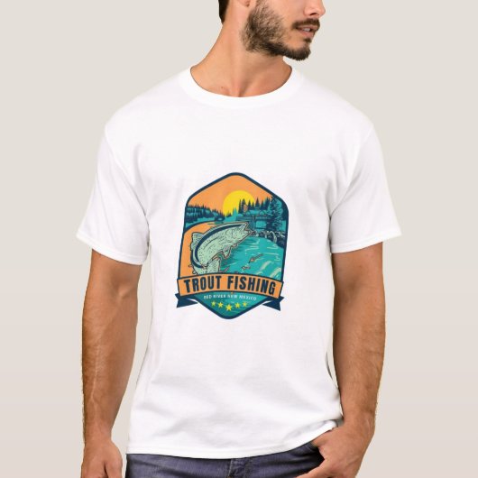 Trout Fischen Roter Fluss New Mexico T-Shirt (Vorderseite)