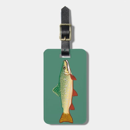 Trout-Fischerhafen Gepäckanhänger (Vorderseite vertikal)