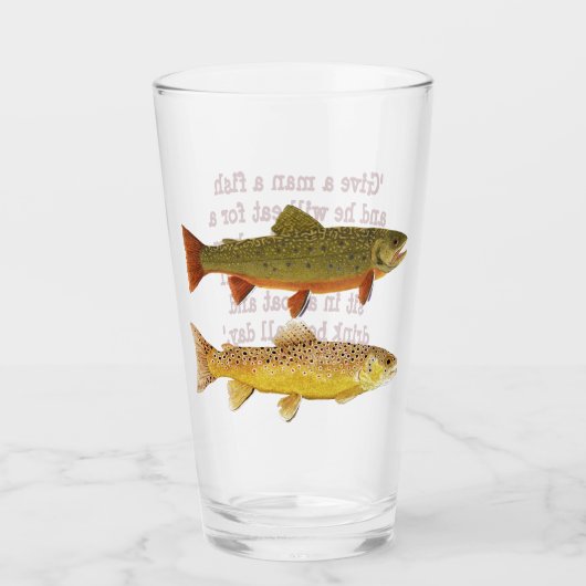 Trout-Fischpint-Glas Glas (Vorderseite)