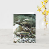 Trout Fish Note Card Karte (Gelbe Blume)