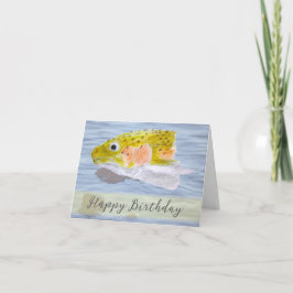 Trout Fish Wildlife Art Colored Pencil Birthday Karte