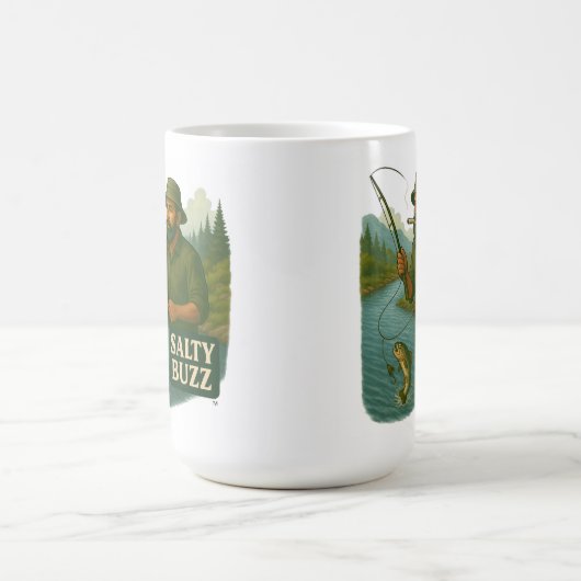 Trout Fishing Salty Buzz Kaffeetasse (Mittel)